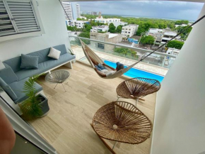 Moderno Apartasuite Cartagena Beach vista Piscina, Cienaga y Aeropuerto